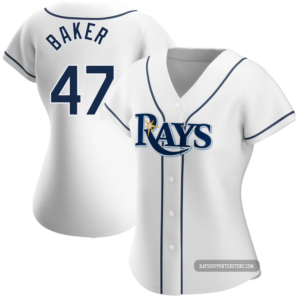 Tampa Bay Rays ＃47 Bryan Baker Women's Replica Home Jersey - White