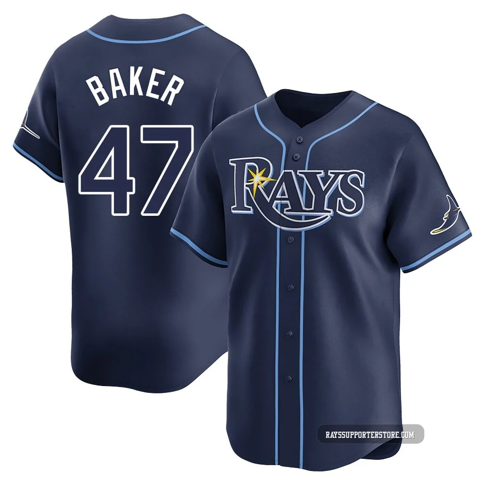 Tampa Bay Rays ＃47 Bryan Baker Youth Limited Away Jersey - Navy