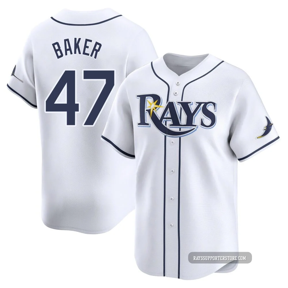 Tampa Bay Rays ＃47 Bryan Baker Youth Limited Home Jersey - White