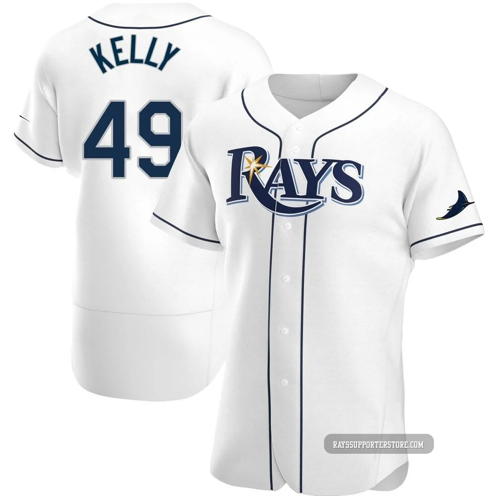 Tampa Bay Rays ＃49 Kevin Kelly Men's Authentic Home Jersey - White