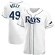 Tampa Bay Rays ＃49 Kevin Kelly Men's Authentic Home Jersey - White