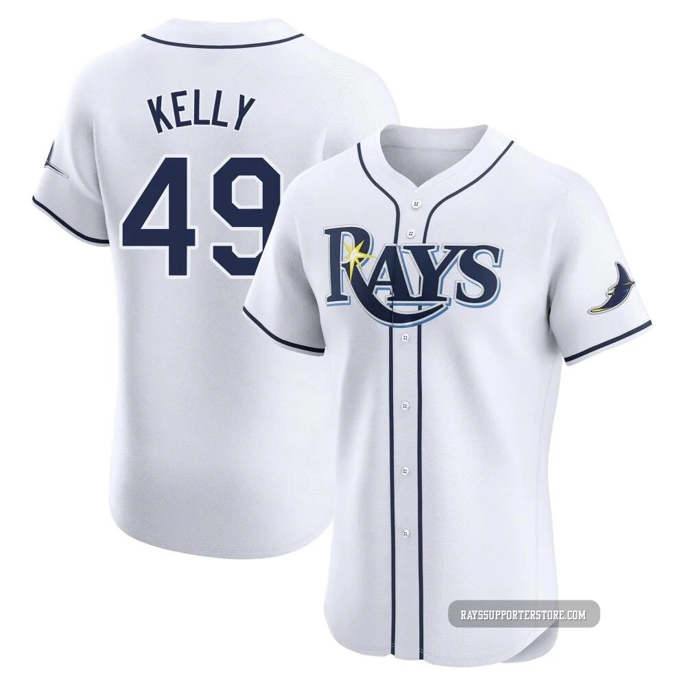 Tampa Bay Rays ＃49 Kevin Kelly Men's Elite Home Jersey - White