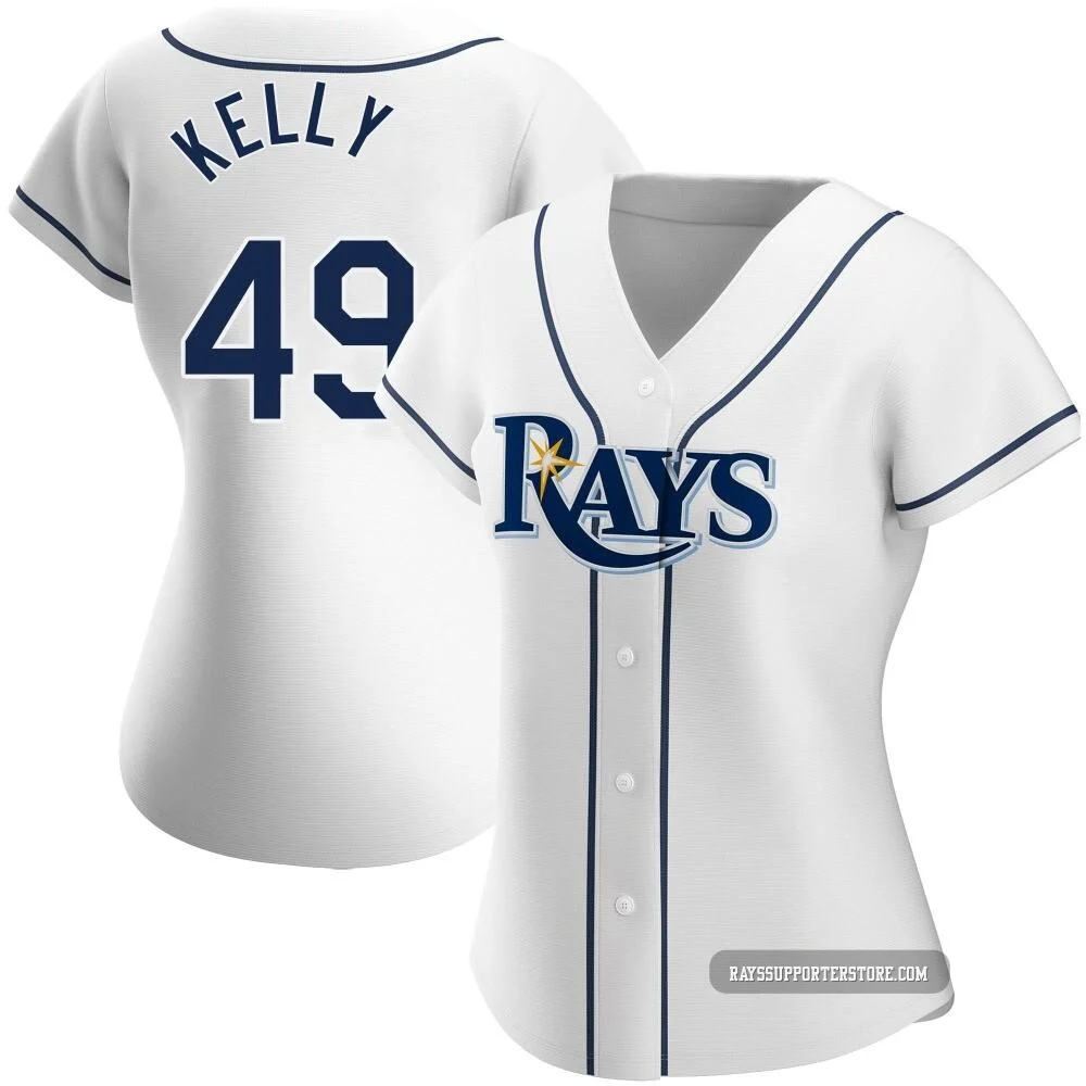 Tampa Bay Rays ＃49 Kevin Kelly Women's Authentic Home Jersey - White