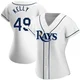 Tampa Bay Rays ＃49 Kevin Kelly Women's Authentic Home Jersey - White