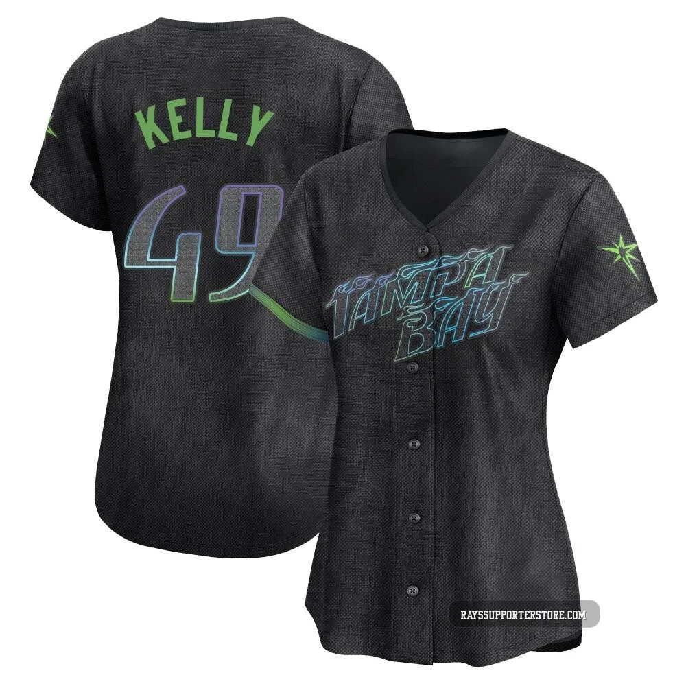 Tampa Bay Rays ＃49 Kevin Kelly Women's Limited 2024 City Connect Jersey - Charcoal
