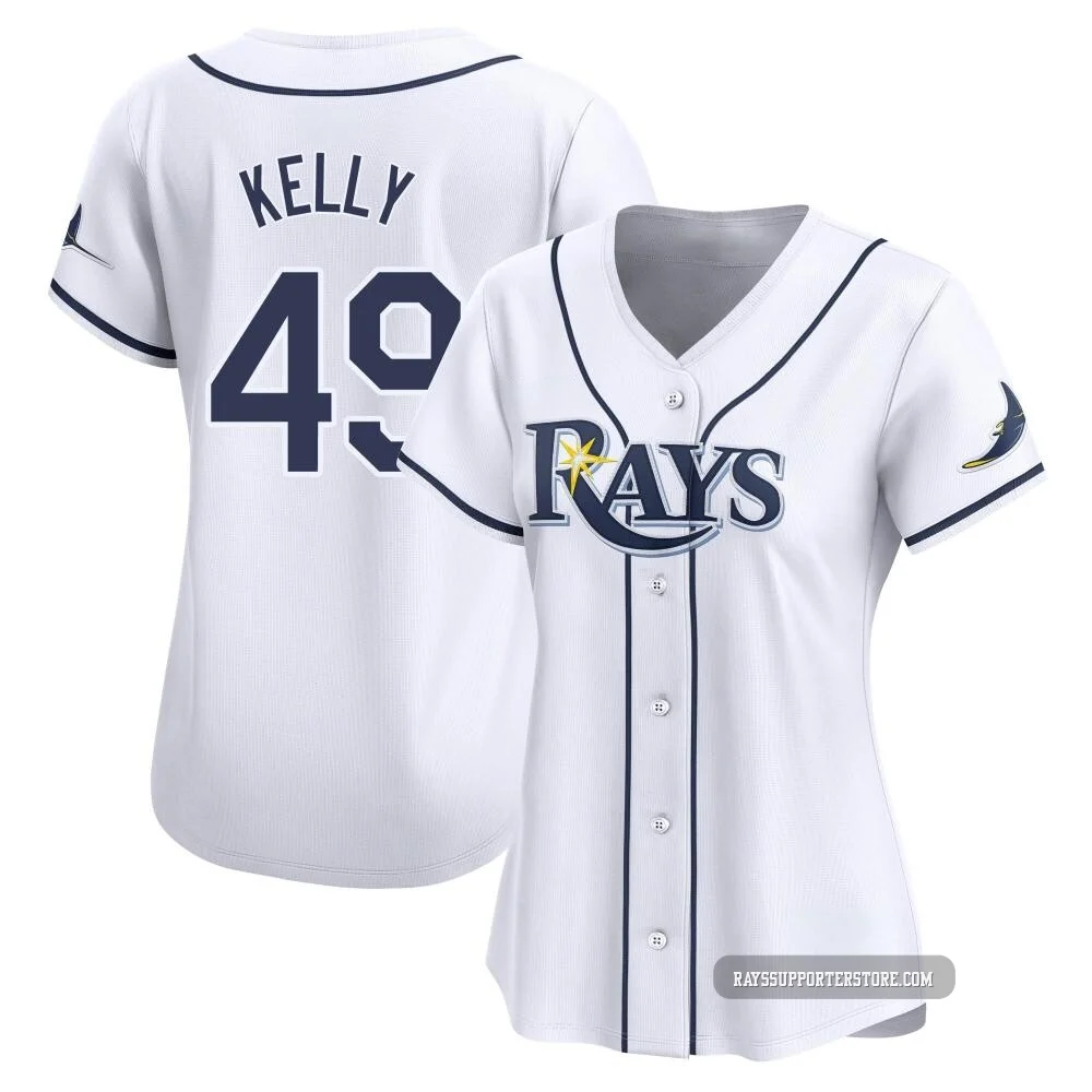 Tampa Bay Rays ＃49 Kevin Kelly Women's Limited Home Jersey - White