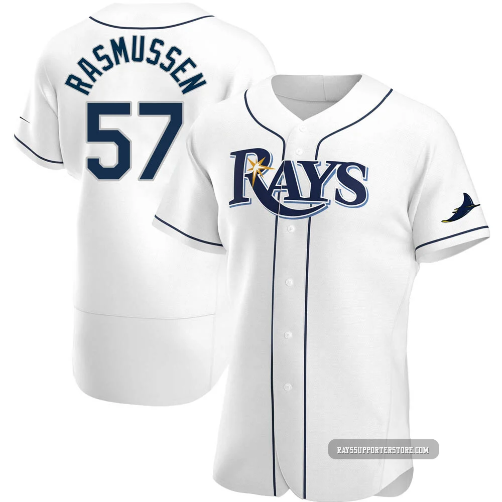 Tampa Bay Rays ＃57 Drew Rasmussen Men's Authentic Home Jersey - White