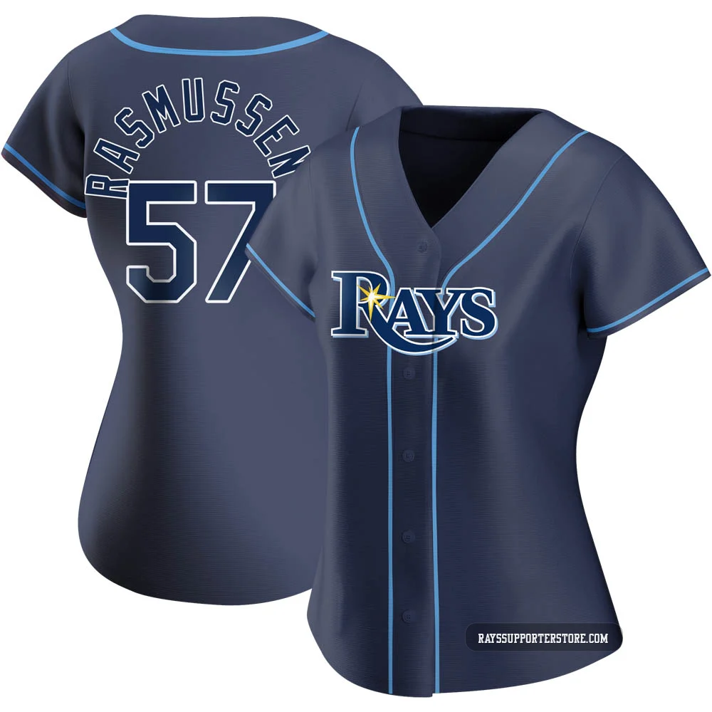 Tampa Bay Rays ＃57 Drew Rasmussen Women's Authentic Alternate Jersey - Navy