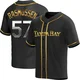Tampa Bay Rays ＃57 Drew Rasmussen Youth Replica Black en Alternate Jersey - Gold