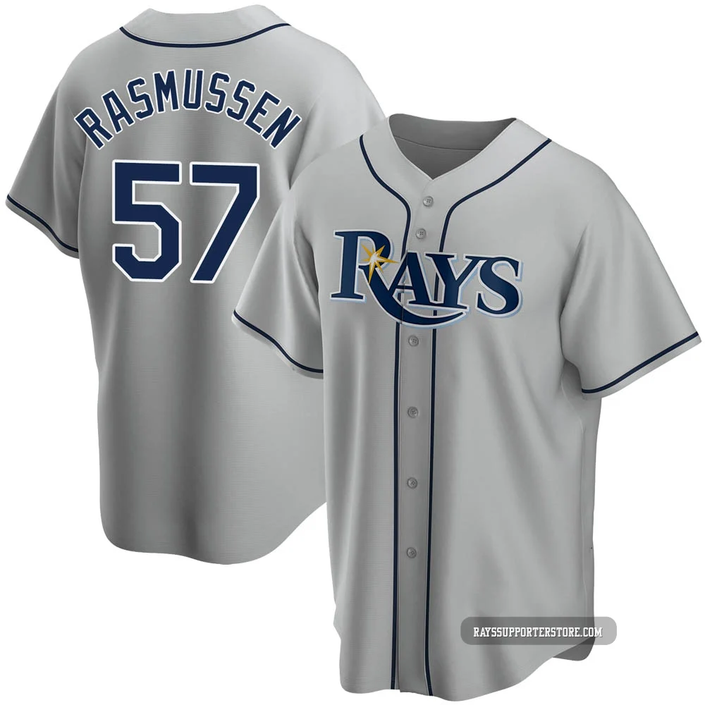 Tampa Bay Rays ＃57 Drew Rasmussen Youth Replica Road Jersey - Gray