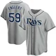 Tampa Bay Rays ＃59 Mason Englert Men's Replica Road Jersey - Gray