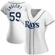 Tampa Bay Rays ＃59 Mason Englert Women's Authentic Home Jersey - White