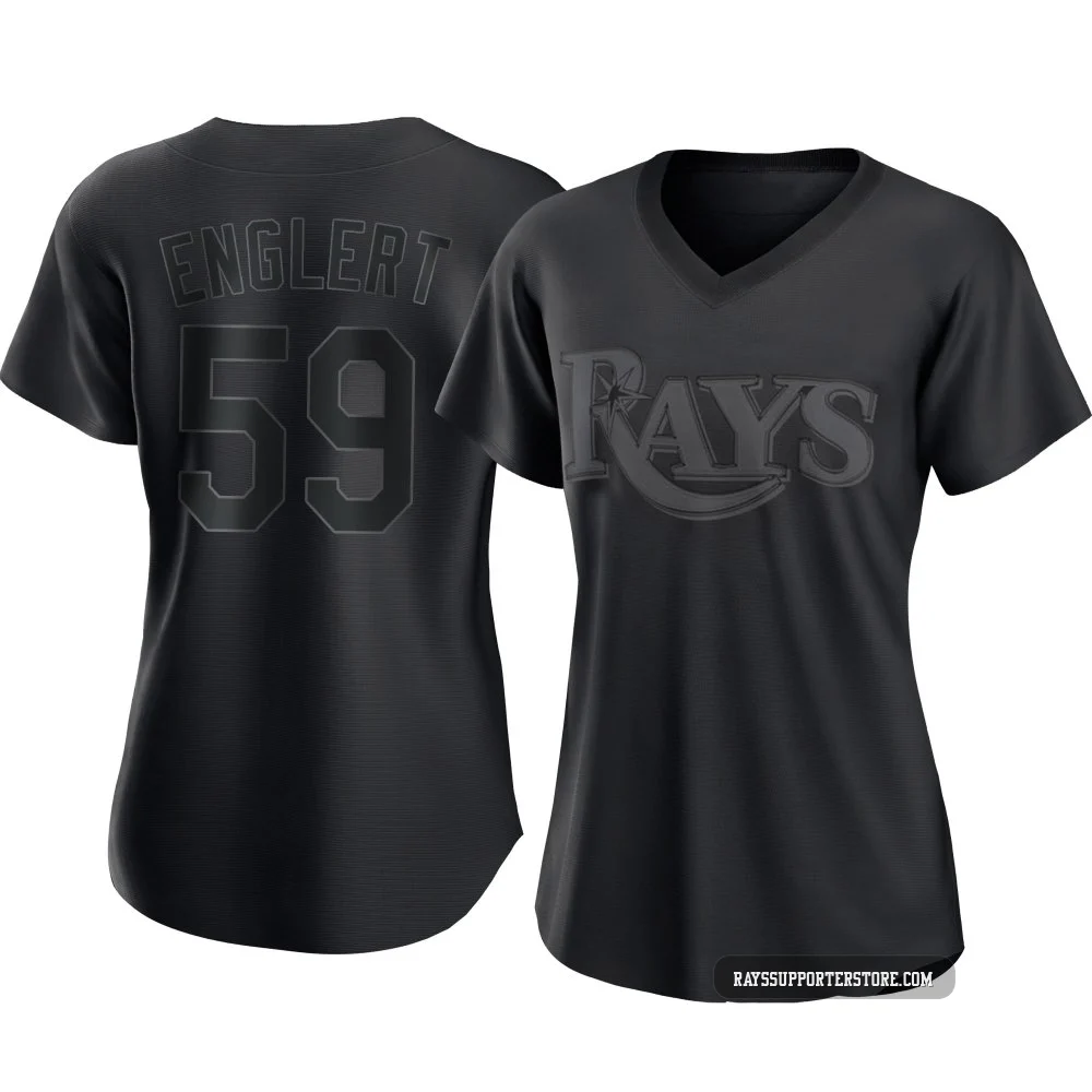 Tampa Bay Rays ＃59 Mason Englert Women's Authentic Pitch Fashion Jersey - Black