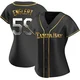 Tampa Bay Rays ＃59 Mason Englert Women's Replica Black en Alternate Jersey - Gold
