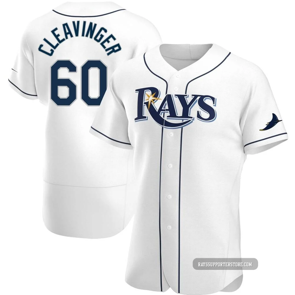 Tampa Bay Rays ＃60 Garrett Cleavinger Men's Authentic Home Jersey - White