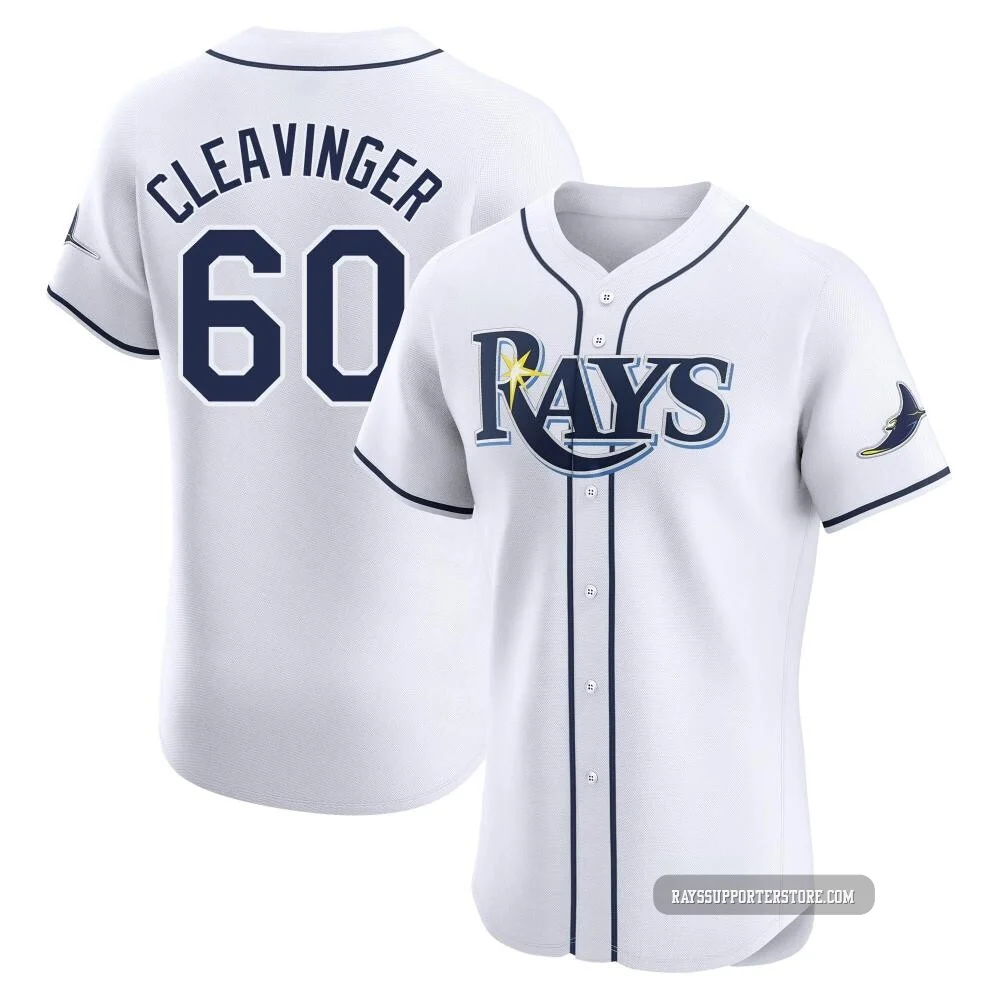Tampa Bay Rays ＃60 Garrett Cleavinger Men's Elite Home Jersey - White