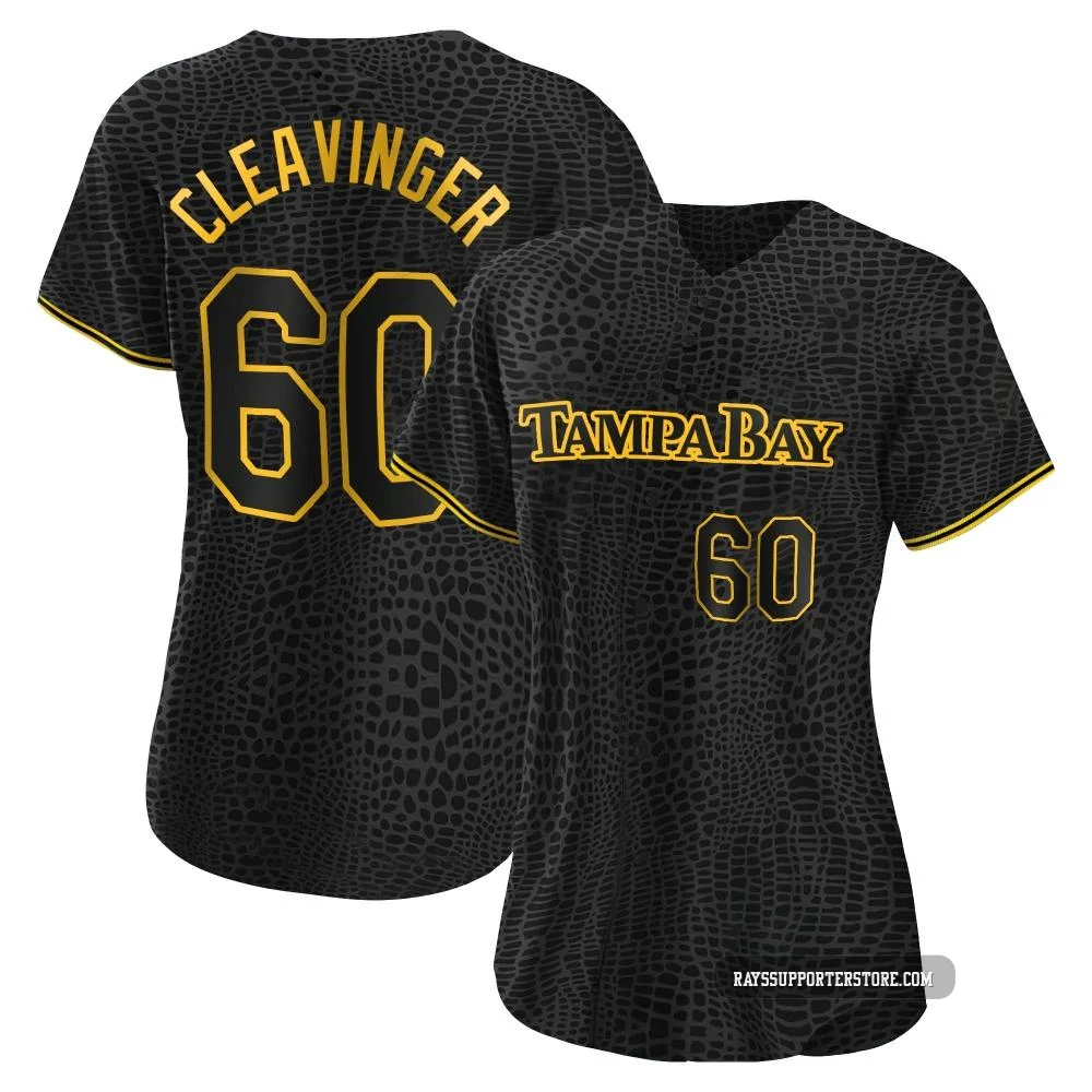 Tampa Bay Rays ＃60 Garrett Cleavinger Women's Replica Snake Skin City Jersey - Black