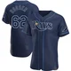 Tampa Bay Rays ＃62 Cam Booser Men's Authentic Alternate Jersey - Navy