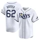 Tampa Bay Rays ＃62 Cam Booser Men's Limited Home Jersey - White