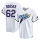 Tampa Bay Rays ＃62 Cam Booser Men's Limited Throwback Cooperstown Jersey - White