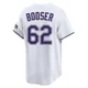 Tampa Bay Rays ＃62 Cam Booser Men's Limited Throwback Cooperstown Jersey - White