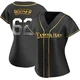 Tampa Bay Rays ＃62 Cam Booser Women's Replica Black en Alternate Jersey - Gold