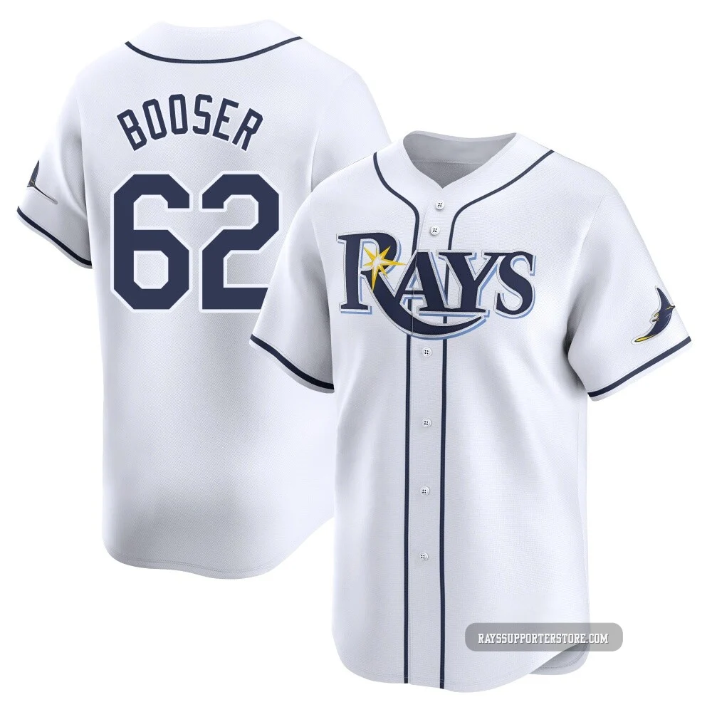 Tampa Bay Rays ＃62 Cam Booser Youth Limited Home Jersey - White