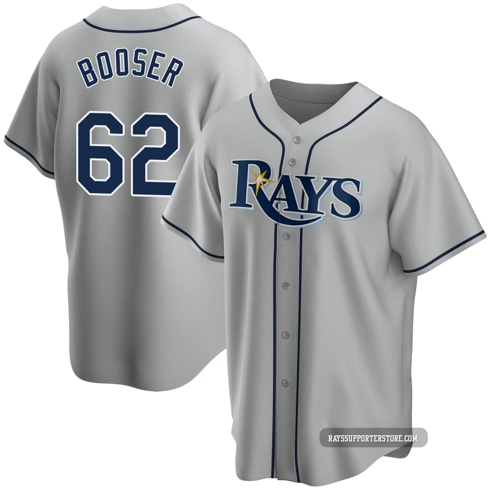 Tampa Bay Rays ＃62 Cam Booser Youth Replica Road Jersey - Gray