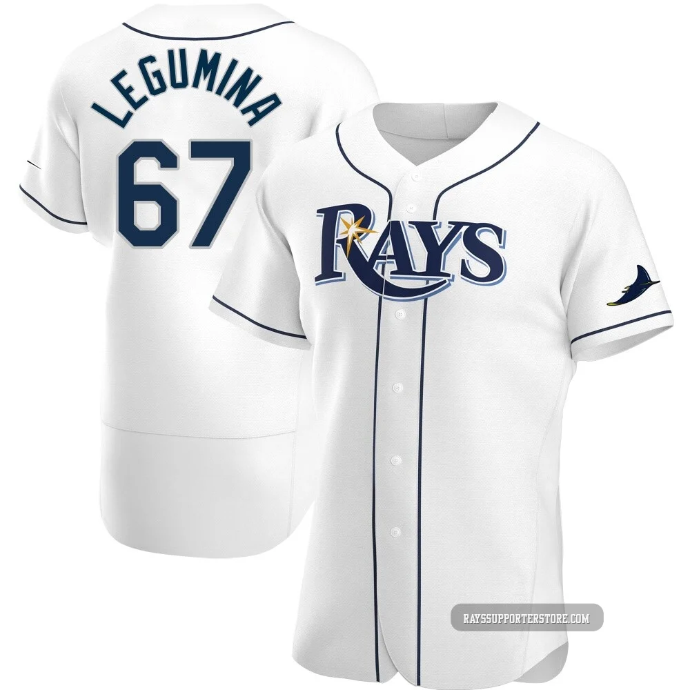 Tampa Bay Rays ＃67 Casey Legumina Men's Authentic Home Jersey - White