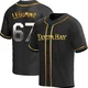 Tampa Bay Rays ＃67 Casey Legumina Men's Replica Black en Alternate Jersey - Gold