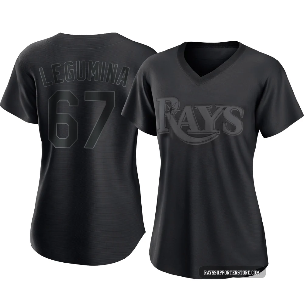 Tampa Bay Rays ＃67 Casey Legumina Women's Authentic Pitch Fashion Jersey - Black