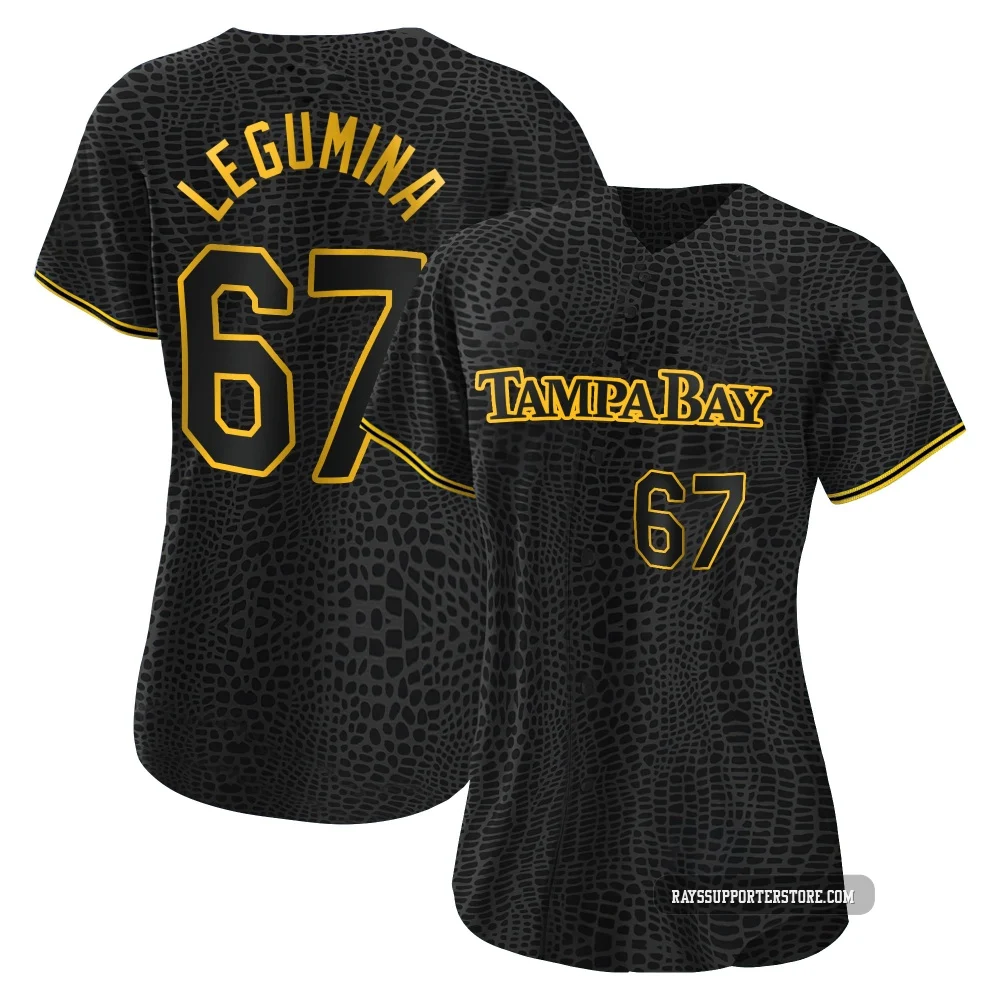 Tampa Bay Rays ＃67 Casey Legumina Women's Authentic Snake Skin City Jersey - Black