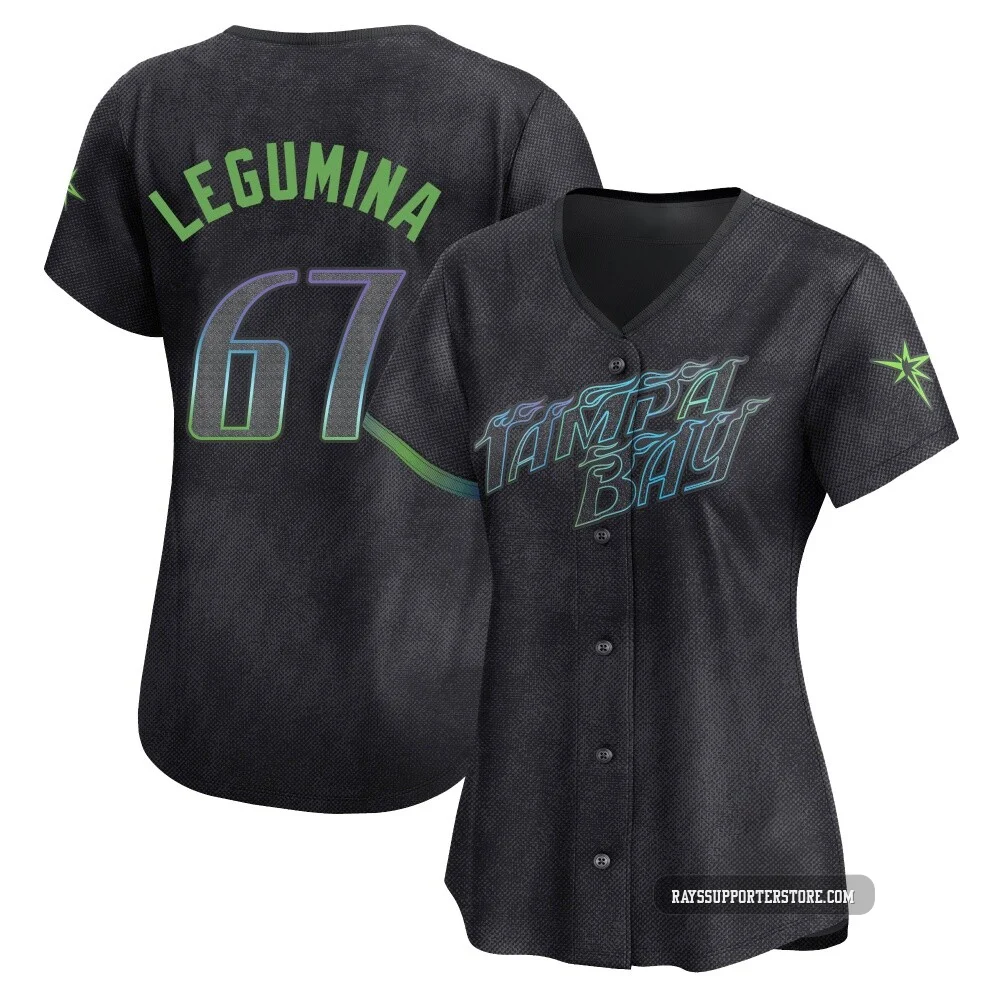 Tampa Bay Rays ＃67 Casey Legumina Women's Limited 2024 City Connect Jersey - Charcoal