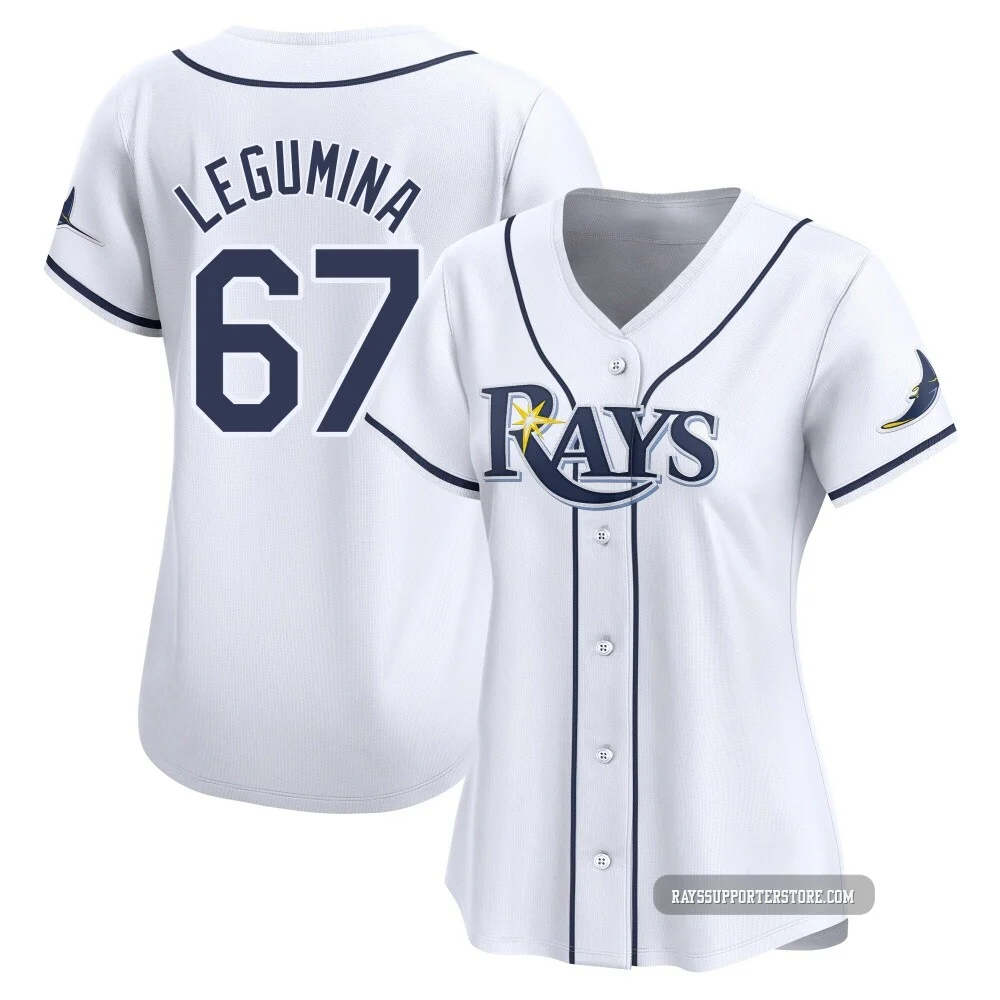 Tampa Bay Rays ＃67 Casey Legumina Women's Limited Home Jersey - White