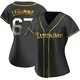 Tampa Bay Rays ＃67 Casey Legumina Women's Replica Black en Alternate Jersey - Gold
