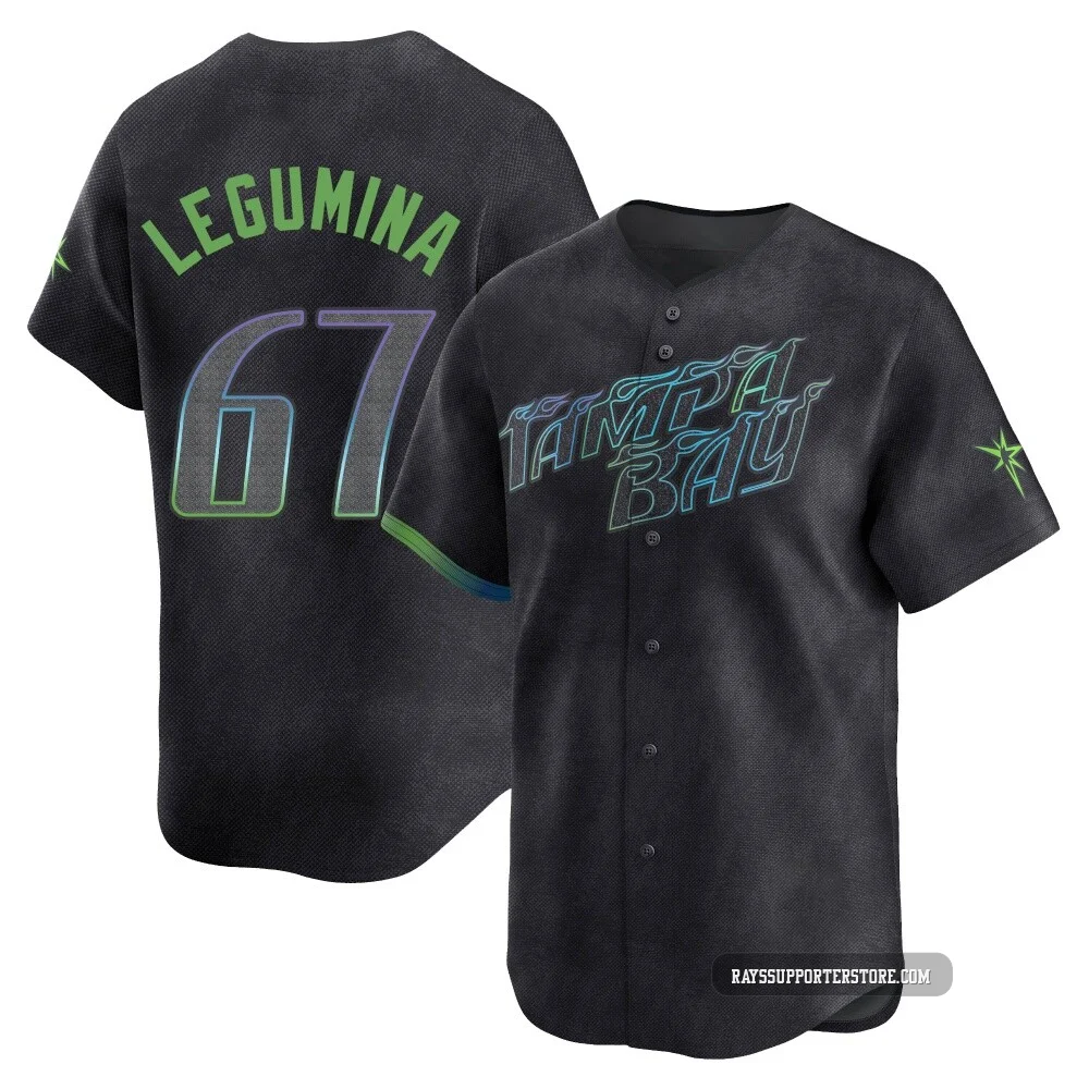 Tampa Bay Rays ＃67 Casey Legumina Youth Limited 2024 City Connect Jersey - Charcoal