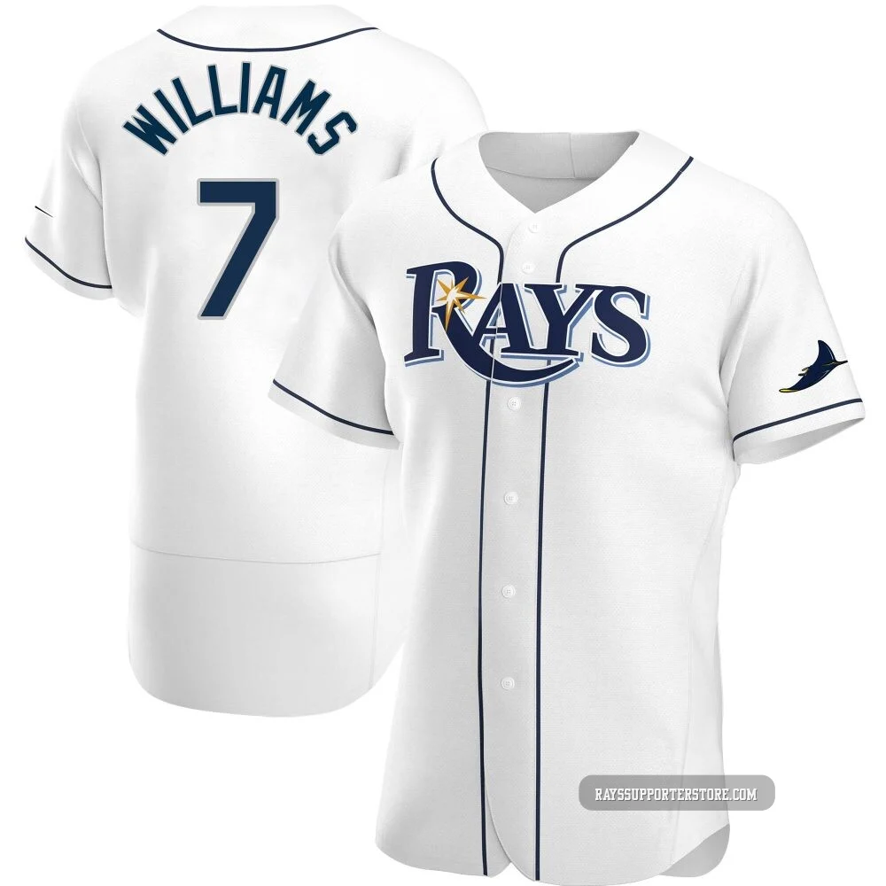 Tampa Bay Rays ＃7 Carson Williams Men's Authentic Home Jersey - White