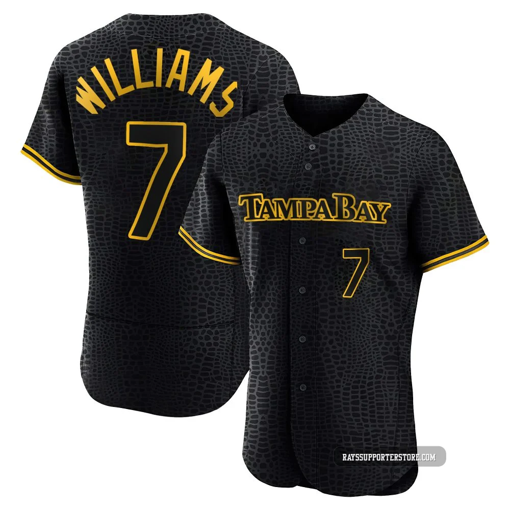 Tampa Bay Rays ＃7 Carson Williams Men's Authentic Snake Skin City Jersey - Black