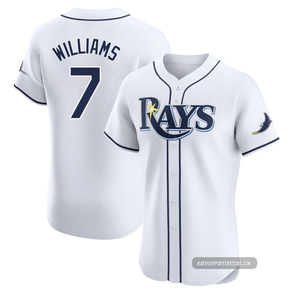 Tampa Bay Rays ＃7 Carson Williams Men's Elite Home Jersey - White
