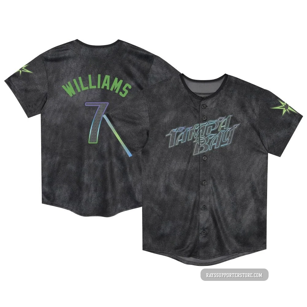 Tampa Bay Rays ＃7 Carson Williams Men's Limited Toddler 2024 City Connect Jersey - Charcoal
