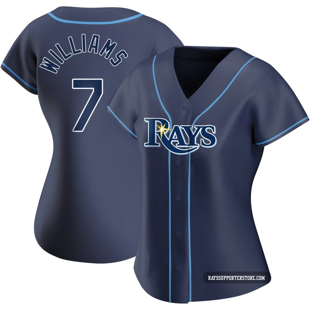 Tampa Bay Rays ＃7 Carson Williams Women's Authentic Alternate Jersey - Navy