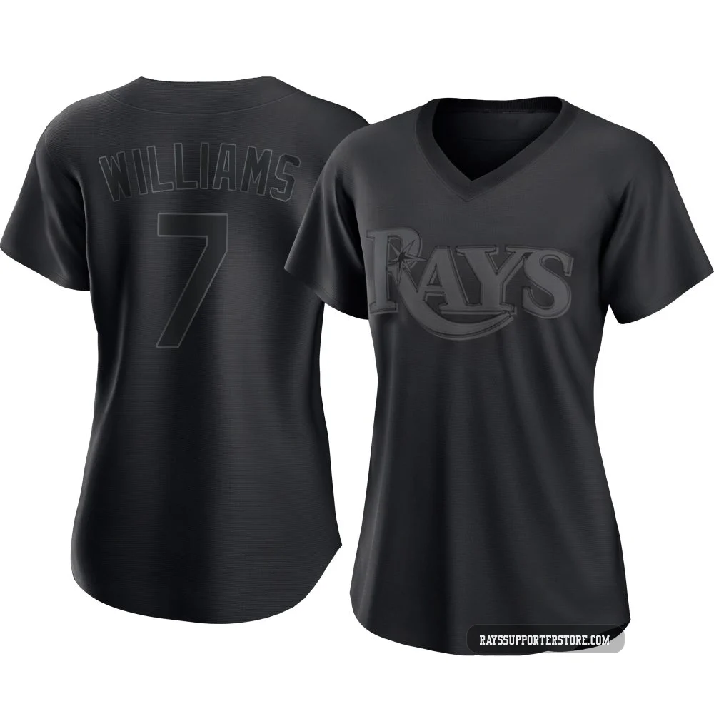 Tampa Bay Rays ＃7 Carson Williams Women's Authentic Pitch Fashion Jersey - Black