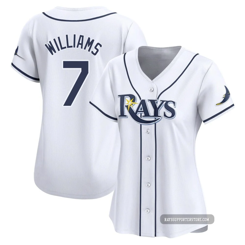 Tampa Bay Rays ＃7 Carson Williams Women's Limited Home Jersey - White