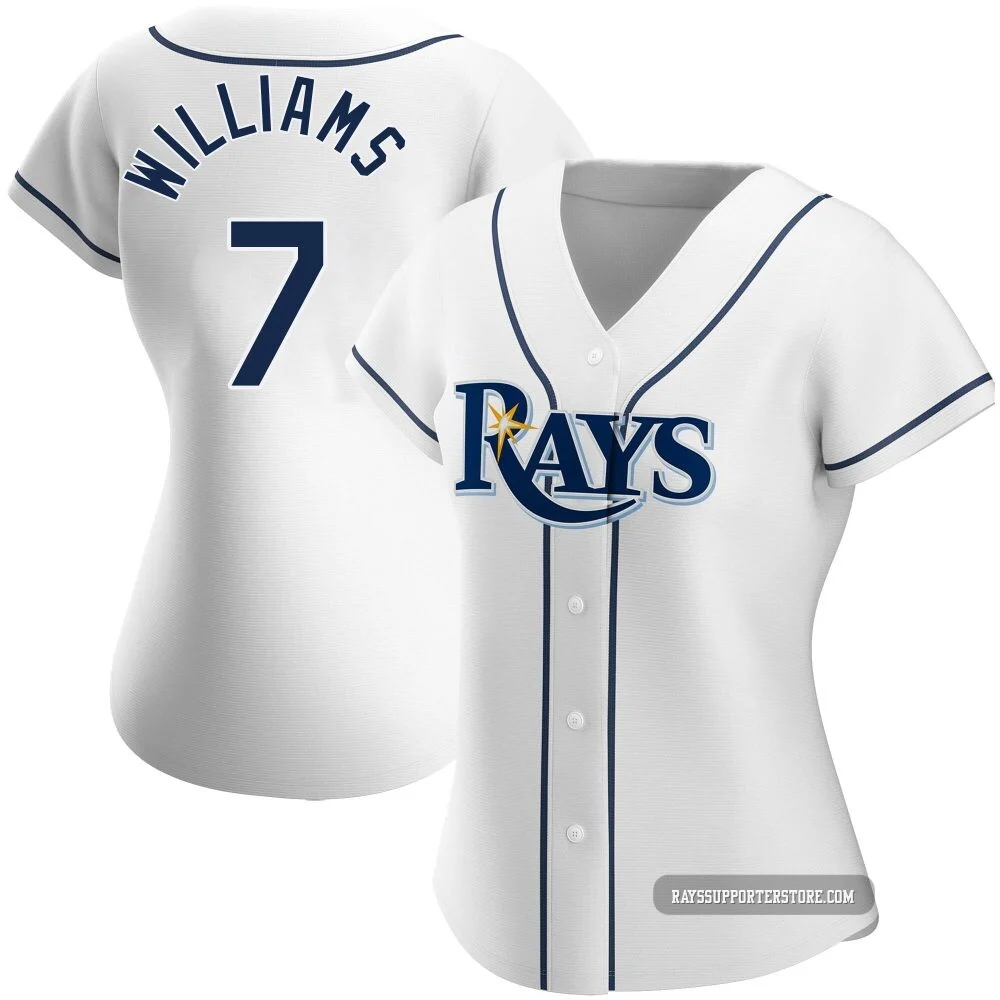 Tampa Bay Rays ＃7 Carson Williams Women's Replica Home Jersey - White