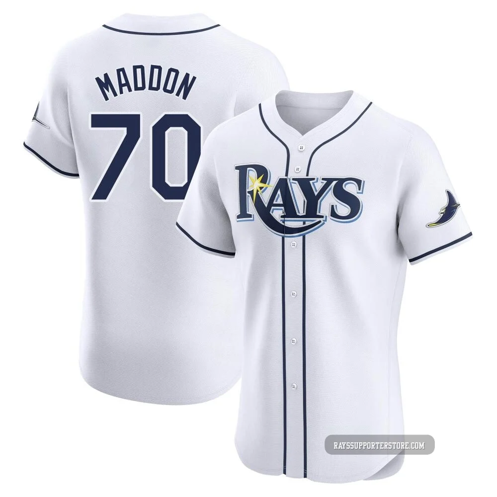 Tampa Bay Rays ＃70 Joe Maddon Men's Elite Home Jersey - White