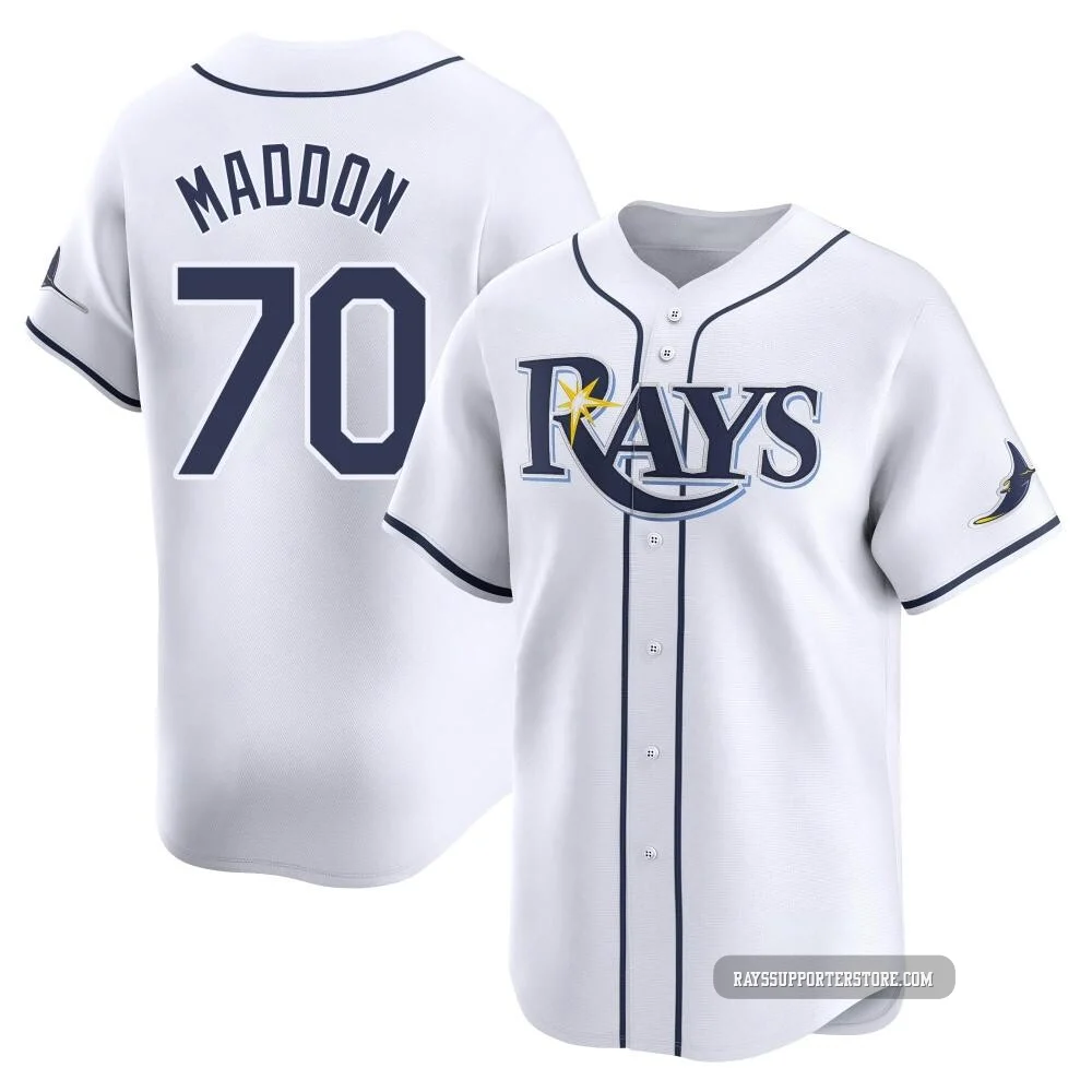 Tampa Bay Rays ＃70 Joe Maddon Men's Limited Home Jersey - White