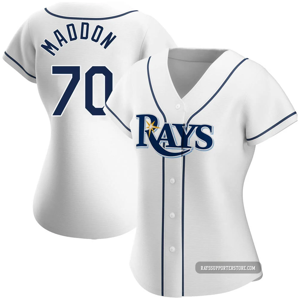 Tampa Bay Rays ＃70 Joe Maddon Women's Replica Home Jersey - White