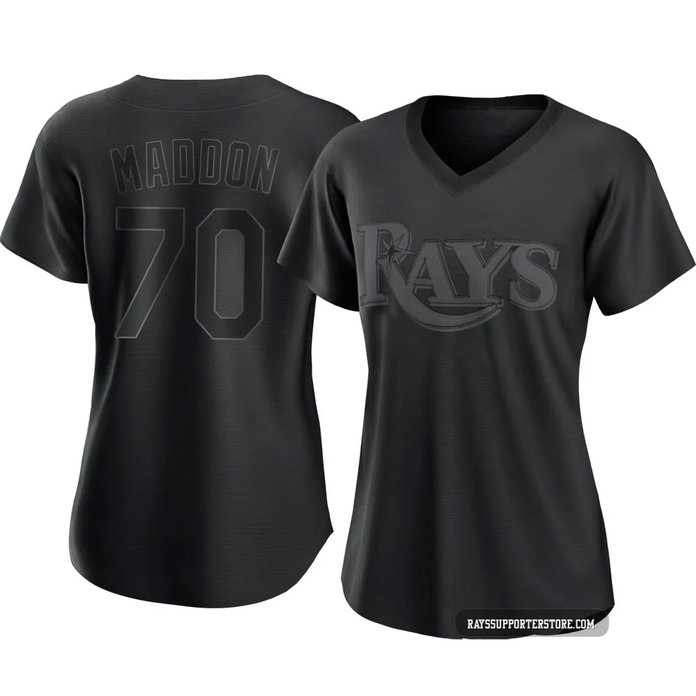 Tampa Bay Rays ＃70 Joe Maddon Women's Replica Pitch Fashion Jersey - Black