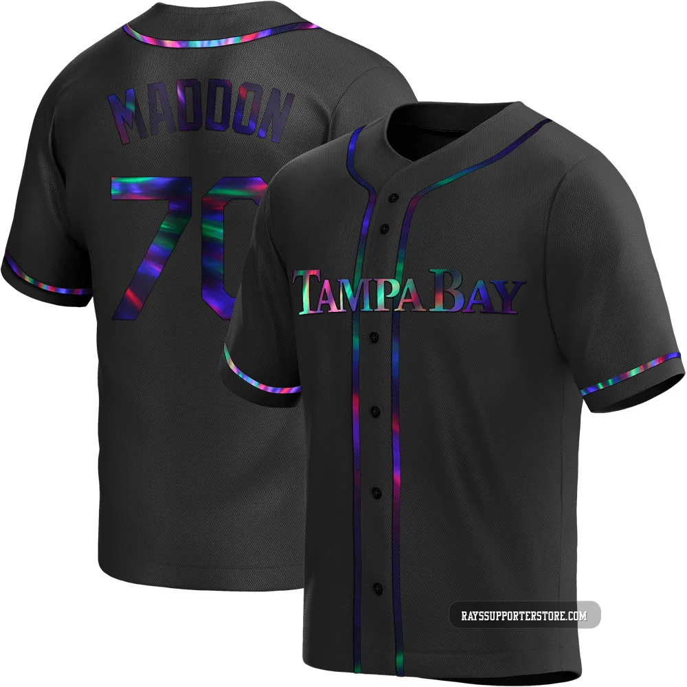 Tampa Bay Rays ＃70 Joe Maddon Youth Replica Holographic Alternate Jersey - Black