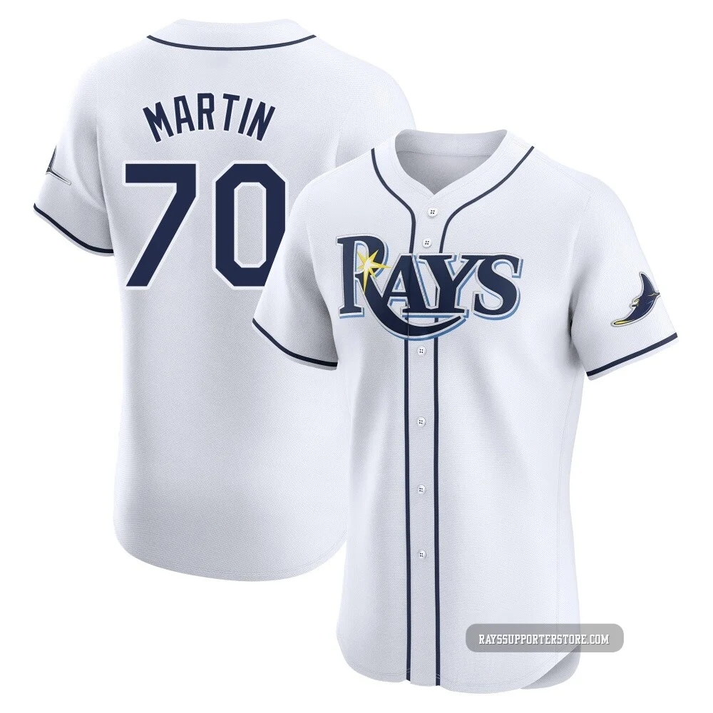 Tampa Bay Rays ＃70 Trevor Martin Men's Elite Home Jersey - White